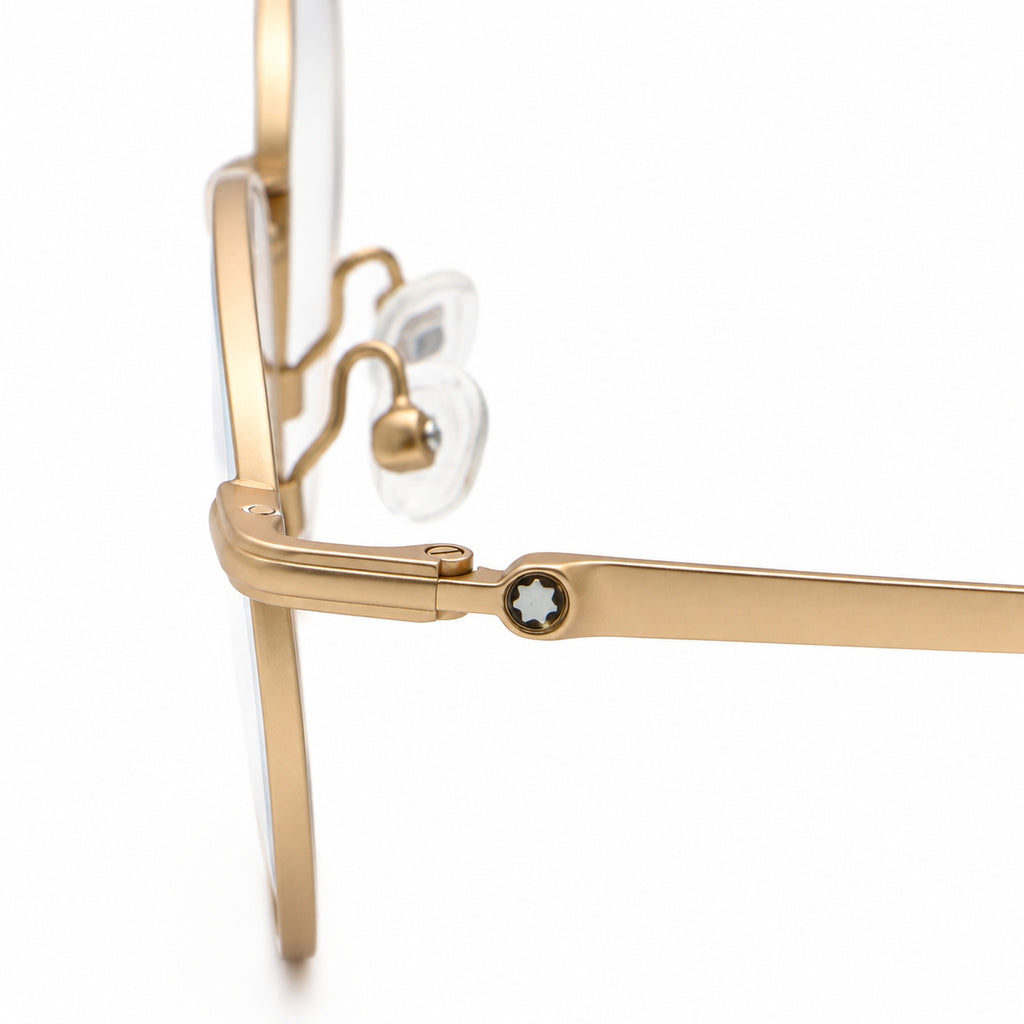 Bronze Arc eyeglasses, Matte Gold, side view