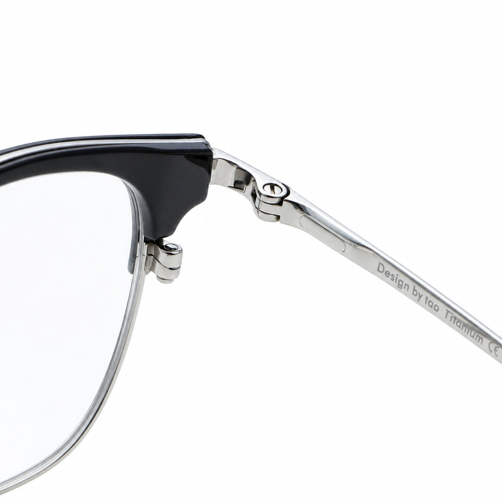Green Whisper eyeglasses, close-up detail