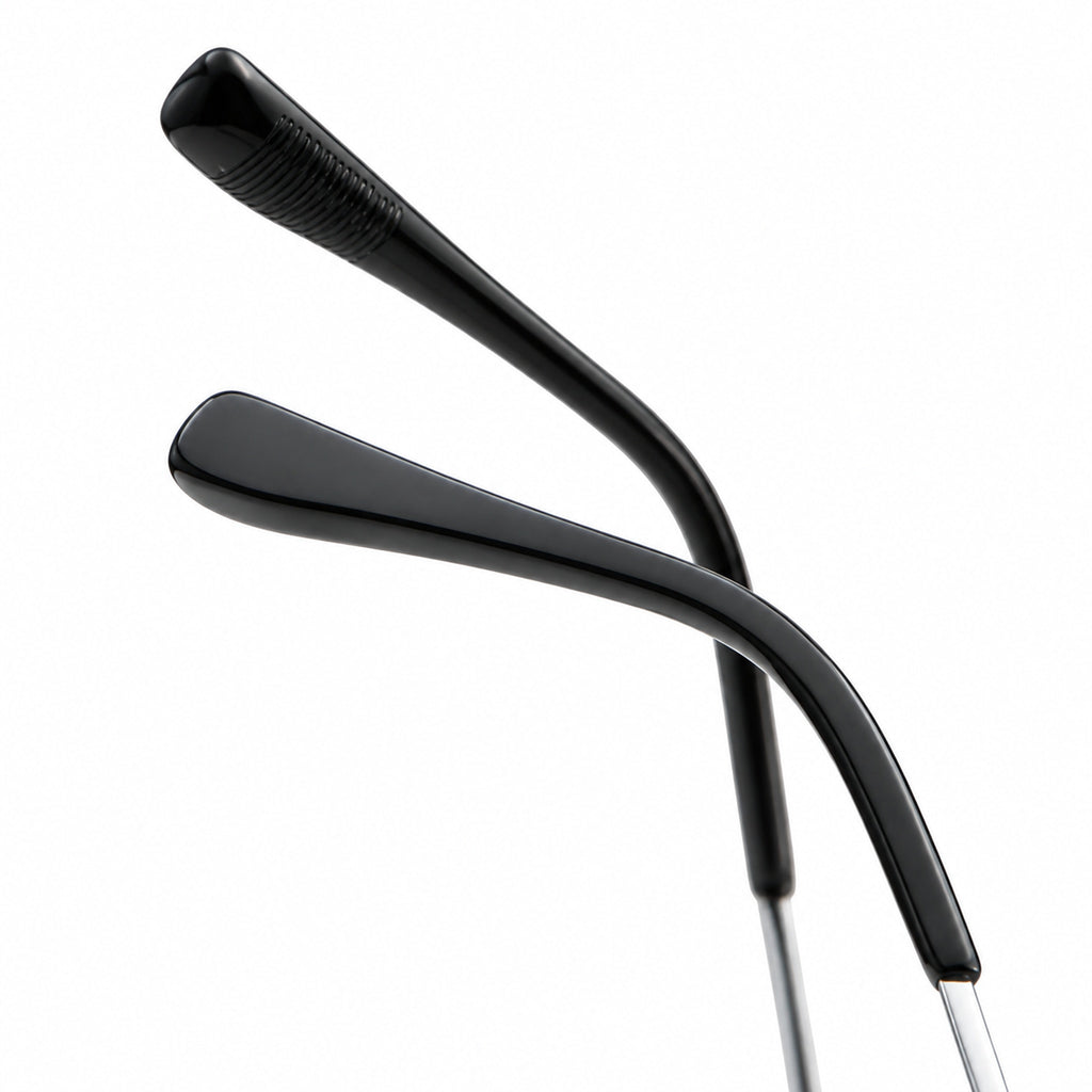 Green Whisper eyeglasses, close-up detail
