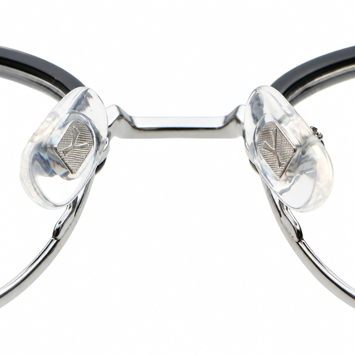 Green Whisper eyeglasses, close-up detail