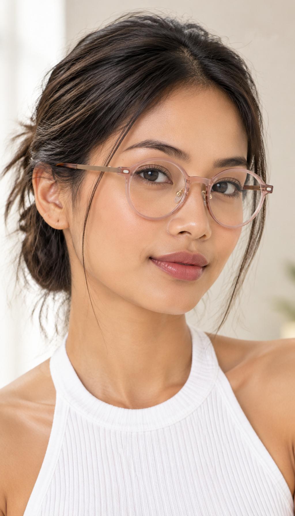 แว่นสายตา Blush Halo ภาพขณะสวมใส่