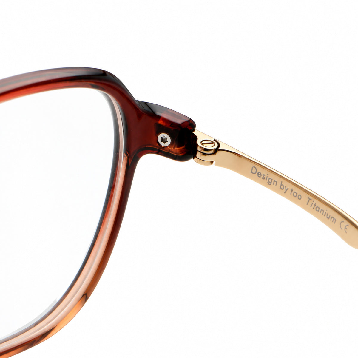 Rose Haze eyeglasses, close-up detail