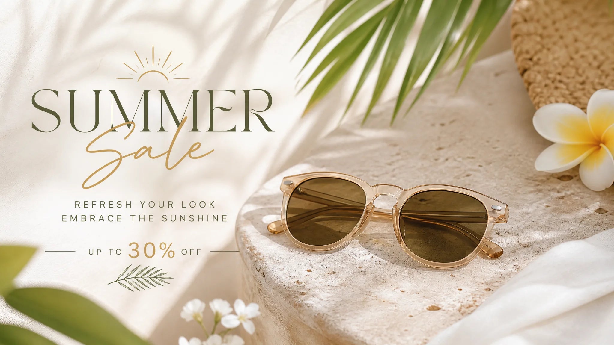 Summer sunglasses promotion banner